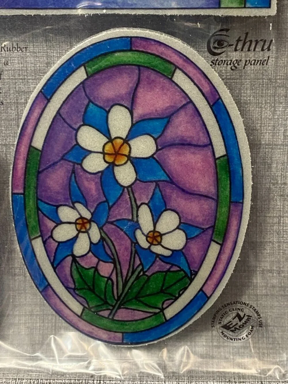 VTG NEW Stained Glass Gallery EZ Mount Rubber Stamps Hard To Find New Old Stock